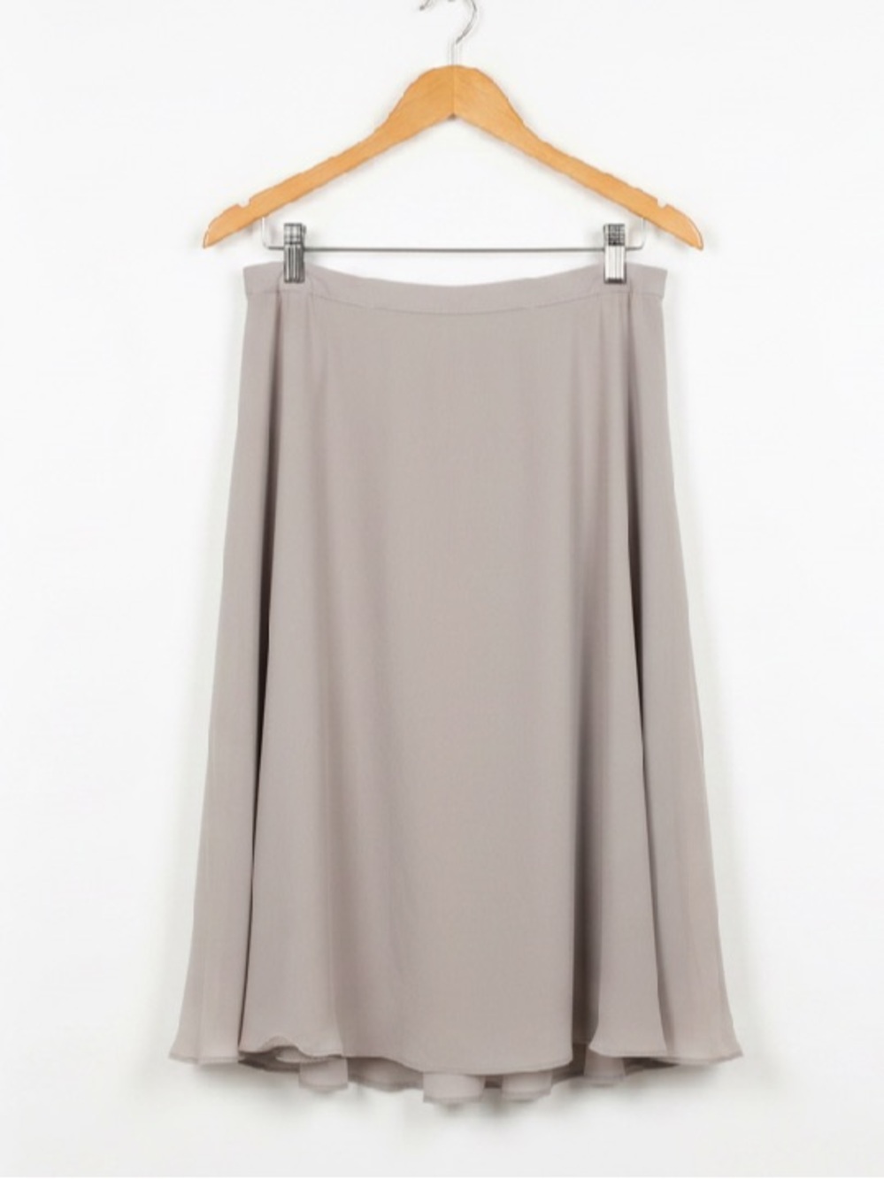 EILEEN FISHER SILK GEORGETTE A-LINE SKIRT Light Taupe